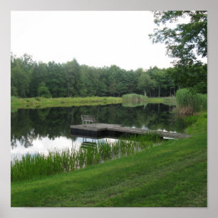 Bauernhof-Teich-Plakat Poster