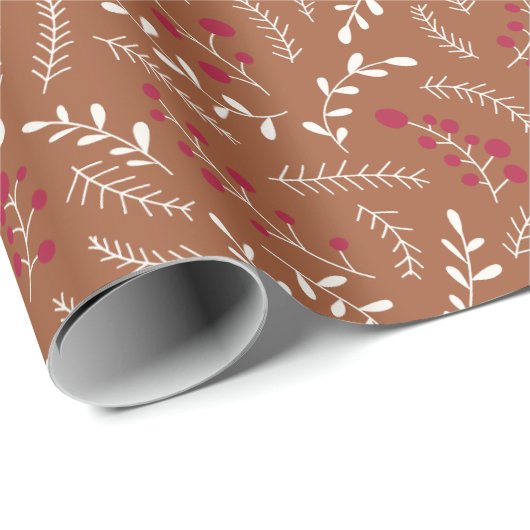 Bauernhof Terracotta rustikale Laubbaumstruktur Geschenkpapier (Rolleneckpunkt)