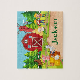 Bauernhof-Tier-Kind-Namen-Puzzle Puzzle
