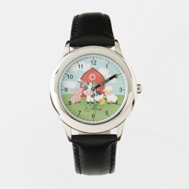 Bauernhof-Tier-Kinderuhr Armbanduhr (Von Creator hochgeladen)