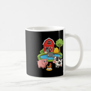 Bauernhof-Tiere Cartoon Rnyard Szene Lustiges Huhn Kaffeetasse