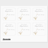 Bauernhof Tiergänse Babydusche Buchzeichen Quadratischer Aufkleber (Blatt)