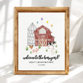Bauernhof Tierhaltung Barnyard Geburtstag Willkomm Poster