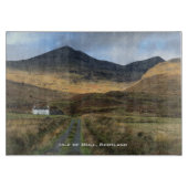 Bauernhof und Berge auf der Insel Mull-Schottland Schneidebrett (Vorderseite)