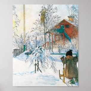 Bauernhof und Waschhaus von Carl Larsson Poster
