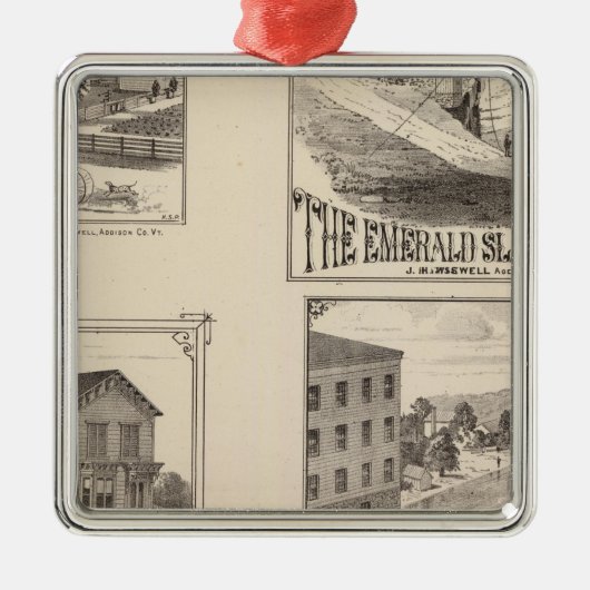 Bauernhof und Wasserwerk in Hydeville Silbernes Ornament (Vorne)