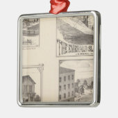 Bauernhof und Wasserwerk in Hydeville Silbernes Ornament (Links)