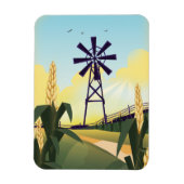Bauernhof und Windmühle Magnet (Vertikal)