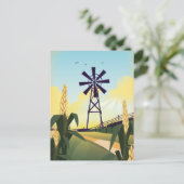 Bauernhof und Windmühle Postkarte (Stehend Vorderseite)