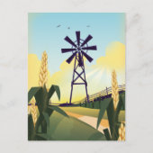 Bauernhof und Windmühle Postkarte (Vorderseite)