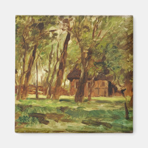 Bauernhof unter Bäumen Magnet