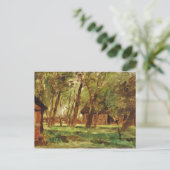 Bauernhof unter Bäumen Postkarte (Stehend Vorderseite)