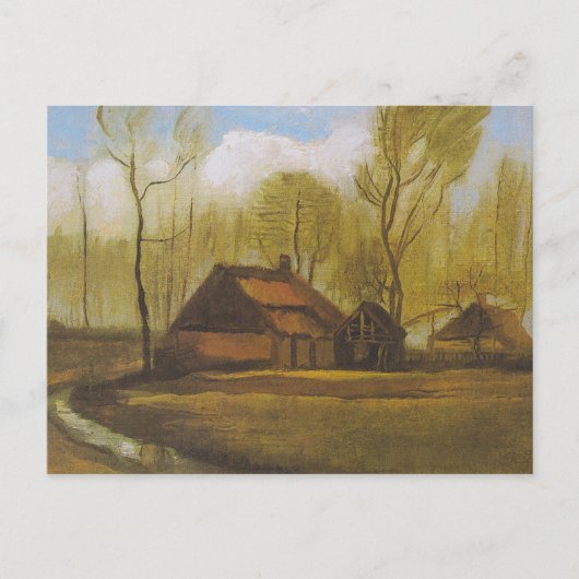 Bauernhof unter Bäumen von Vincent Van Gogh, 1883 Postkarte (Vorderseite)
