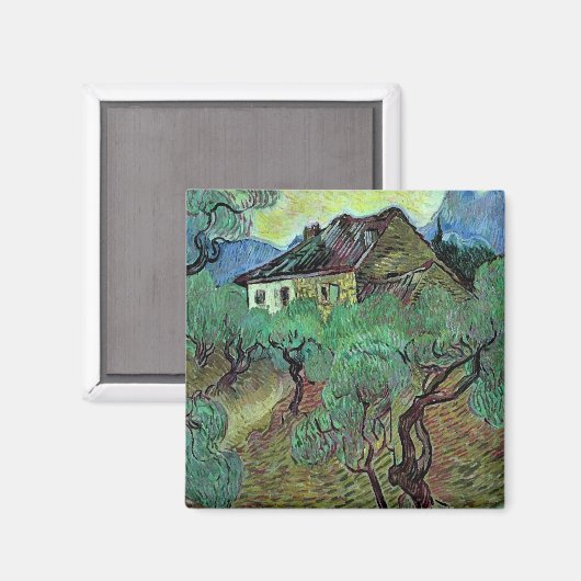 Bauernhof Unter den Olivenbäumen Van Gogh Magnet (Vorderseite/Rückseite)