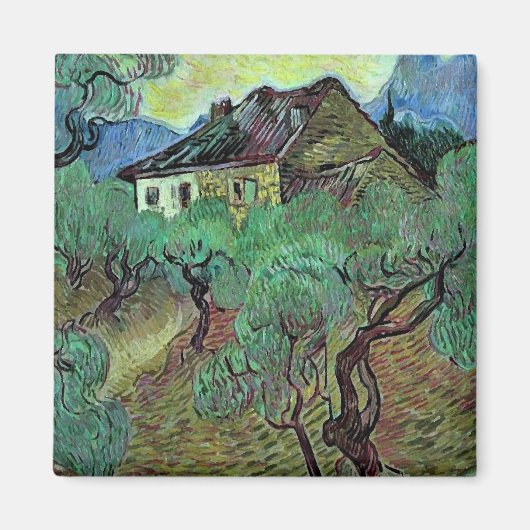 Bauernhof Unter den Olivenbäumen Van Gogh Magnet (Vorne)