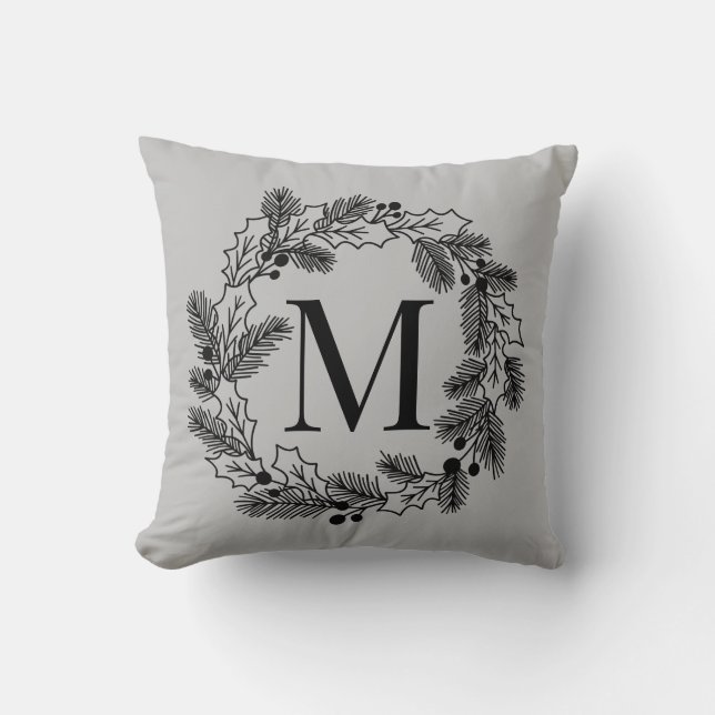 Bauernhof Unterschrift Weihnachtskranz Kissen (Vorderseite)