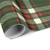 Bauernhof Vintag dunkelgrünes Creme kariert niedli Geschenkpapier (Rolleneckpunkt)