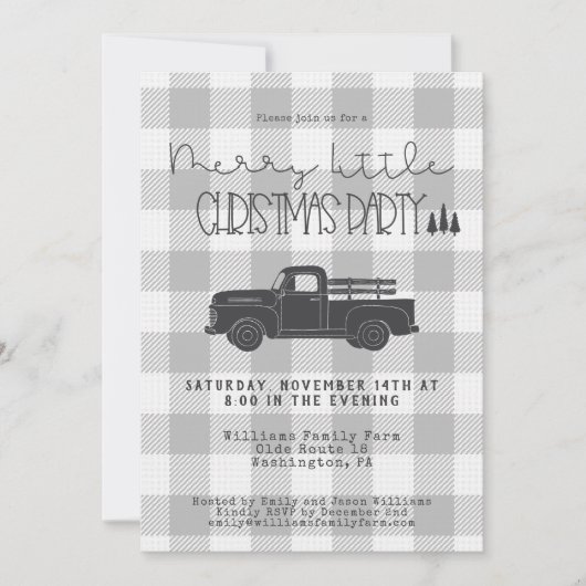 Bauernhof Vintag LKW Weihnachts-Party Einladung (Vorderseite)