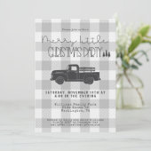 Bauernhof Vintag LKW Weihnachts-Party Einladung (Stehend Vorderseite)