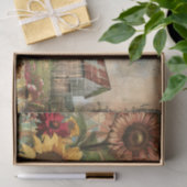 Bauernhof Vintag rustikale Sonnenblume Dekoupage Seidenpapier (Geschenk)