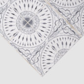 Bauernhof Vintag Tile Schwarz Weiß gestrichen Seidenpapier (Ausschnitt)