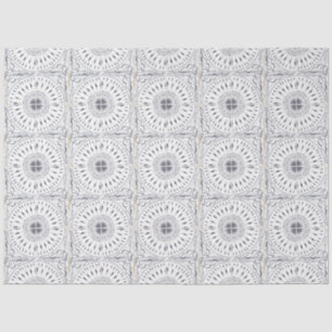 Bauernhof Vintag Tile Schwarz Weiß gestrichen Seidenpapier