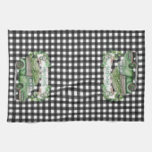 Bauernhof | Vintager grüner LKW | Frisch Geschirrtuch (Horizontal)