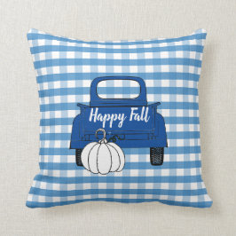 Bauernhof Vintager Lieferwagen Truck Pumpkin Blue  Kissen