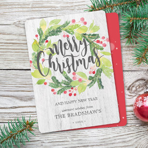 Bauernhof Wasserfarbe Winter Berath Feiertagskarte