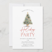Bauernhof Wasserfarbener Weihnachtsbaum Feiertag P Einladung (Vorderseite)