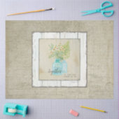 Bauernhof Wasserfarbenflora Rustikales Holz Decoup Seidenpapier (Basteln)