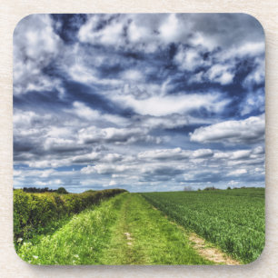Bauernhof-Weg Skyscape HDR Untersetzer