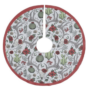 Bauernhof Weihnachten Blumentauber Schädel Antler Polyester Weihnachtsbaumdecke