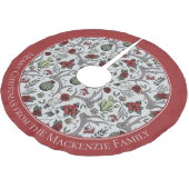 Bauernhof Weihnachten Blumentauber Schädel Antler Polyester Weihnachtsbaumdecke (Schrägansicht)