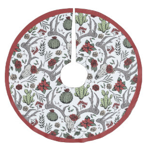 Bauernhof Weihnachten Blumentauber Schädel Antler Polyester Weihnachtsbaumdecke