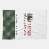 Bauernhof Weihnachten Land Kariert Familienname Geschirrtuch (Horizontal)