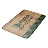 Bauernhof Weihnachten Land Kariert Familienname Ho Badematte (Schrägansicht)