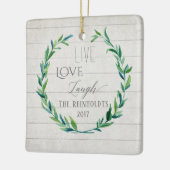 Bauernhof Weihnachten Wasserfarben Wraath w Foto Keramikornament (Links)