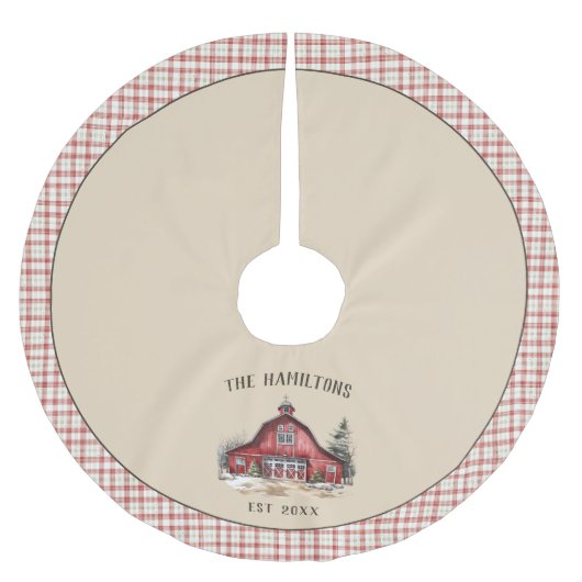 Bauernhof Weihnachten Weihnachten Polyester Weihnachtsbaumdecke (Vorderseite)