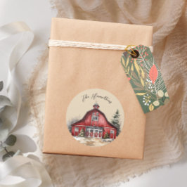 Bauernhof Weihnachten Weihnachten Runder Aufkleber