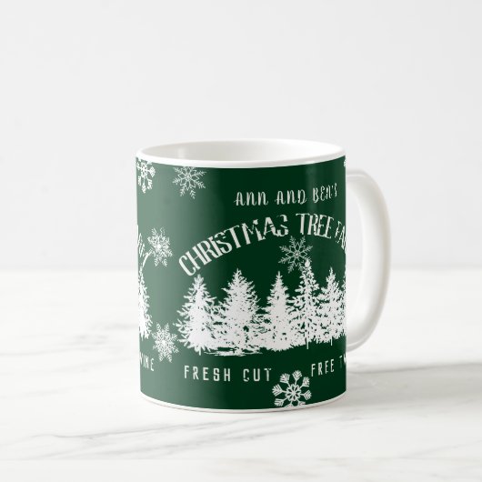 Bauernhof Weihnachtsbaum Farm Custom Family Kaffeetasse (VorderseiteRechts)