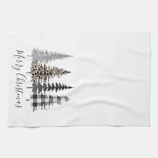 Bauernhof Weihnachtsbaum Geschirrtuch (Horizontal)