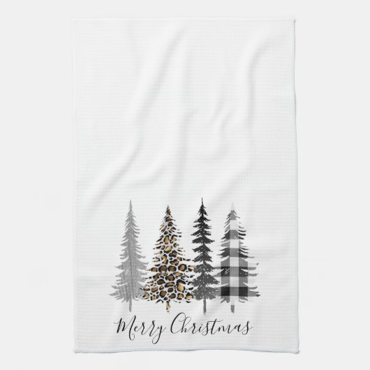 Bauernhof Weihnachtsbaum Geschirrtuch (Vertikal)