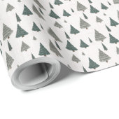 Bauernhof Weihnachtsbaum HandGezeichnet Rustikaler Geschenkpapier (Rolleneckpunkt)