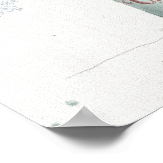 Bauernhof Weihnachtsbaum mit Kardinal Poster (Ecke)