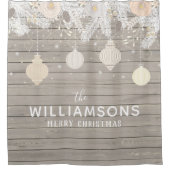 Bauernhof Weihnachtsbaumholz Pine Familienname Duschvorhang (Vorderseite)