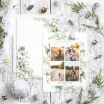 Bauernhof Weihnachtsgrün 4 Foto Ferienkarte Feiertagskarte<br><div class="desc">Die neue Farmhouse Christmas Greenery 4 Foto Holiday Card! Diese hübsche Karte verfügt über vier senkrechte Foto, perfekt arrangiert mit einer modernen, lockeren Anordnung von wintergrünen, wasserfarbenen Baumwollkronen Rahmen. Es ist leicht personalisiert und alle Textfelder können nach Ihren Wünschen bearbeitet werden. Mit dieser Urlaubskarte können Sie Ihre Erinnerungen mit Ihrer...</div>