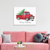 Bauernhof Weihnachtswasserroter LKW Leinwanddruck (Insitu (Wohnzimmer))