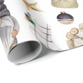 Bauernhof Weihnachtswrapping Papier Saisonale Chic Geschenkpapier (Rolleneckpunkt)