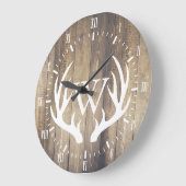Bauernhof Weiße Zahlen Weiße Hirsche Antler Holz Große Wanduhr (Winkel)